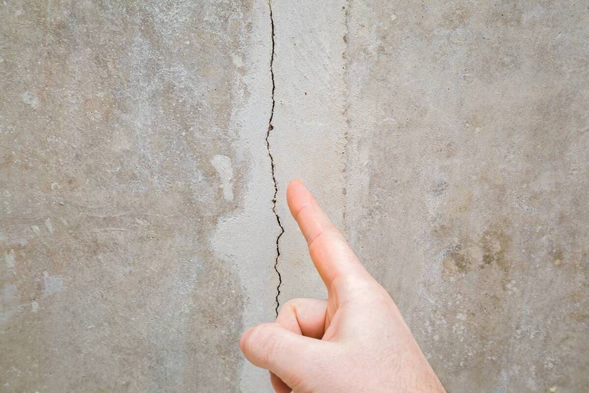 a crack in a house wall